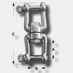 Zeige Details für Wirbel | 10 mm | Schäkel-Wirbel-Schäkel | Bruchlast 3,5 t | rostfrei V4A/AISI 316 Bild von Wirbel | 10 mm | Schäkel-Wirbel-Schäkel | Bruchlast 3,5 t | rostfrei V4A/AISI 316