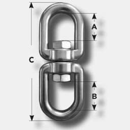 Afficher les détails pour Emerillon | inox V4A/AISI 316 | 8mm | œillet – œillet | charge de rupture 1,9t Image de Emerillon | inox V4A/AISI 316 | 8mm | œillet – œillet | charge de rupture 1,9t