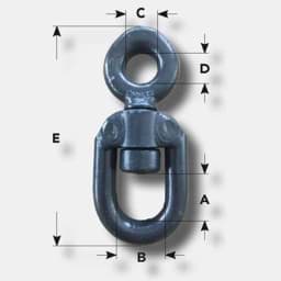 Show details for Trawling swivel | 3/4" - 19 mm | 3,80 t swl | type FO | blue varnished Picture of Trawling swivel | 3/4" - 19 mm | 3,80 t swl | type FO | blue varnished