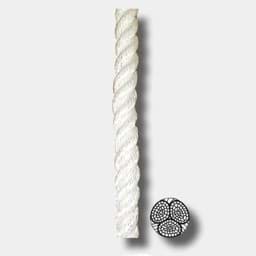 Afficher les détails pour Corde 16 mm | 3 torons torsadés | Nylon (PA) | vendu au mètre Image de Corde 16 mm | 3 torons torsadés | Nylon (PA) | vendu au mètre