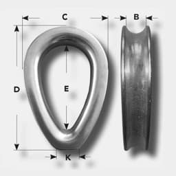 Afficher les détails pour Cosse pour câbles d'acier de 16mm ⌀ | extra lourd | inox AISI316 Image de Cosse pour câbles d'acier de 16mm ⌀ | extra lourd | inox AISI316