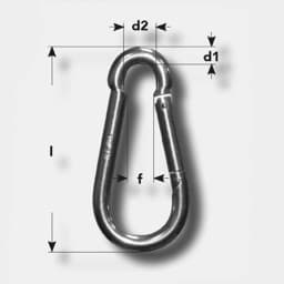 Show details for Carabine hook | stainless steel | 70 x 7mm Picture of Carabine hook | stainless steel | 70 x 7mm