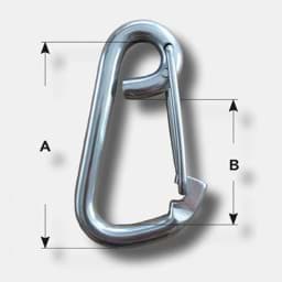 Show details for Carabine hook | with spring snap | stainless steel | 12 mm Picture of Carabine hook | with spring snap | stainless steel | 12 mm