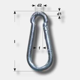 Show details for Carabine Hook | galvanized | 40x4mm Picture of Carabine Hook | galvanized | 40x4mm