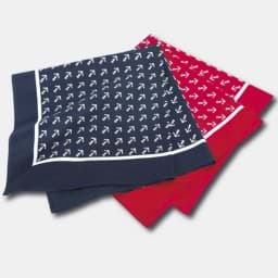 Afficher les détails pour Foulard de pêcheur "ancre" | 70cm x 70cm | bleu ou rouge Image de Foulard de pêcheur "ancre" | 70cm x 70cm | bleu ou rouge