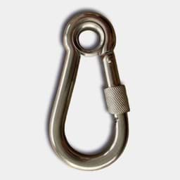 Show details for Spring hook with lock nut and eyelet | 100x10mm Picture of Spring hook with lock nut and eyelet | 100x10mm