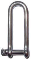 Show details for shackle long | stainless steel | breaking load 2750kp | D-type with Picture of shackle long | stainless steel | breaking load 2750kp | D-type with