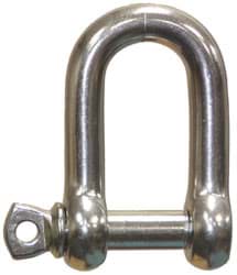 Show details for Shackle | stainless steel | breaking load 4100kp | D-type with screw collar pin Picture of Shackle | stainless steel | breaking load 4100kp | D-type with screw collar pin