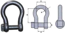 Afficher les détails pour Schäkel,schwarz, geschweifte Form mit Vierkantkopf- Bolzen, H-3,   1.1/8 - 28 mm" Image de Schäkel,schwarz, geschweifte Form mit Vierkantkopf- Bolzen, H-3,   1.1/8 - 28 mm"