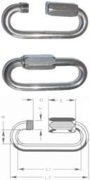 Show details for Quicklink | 4mm | stainless steel | 0,09 t WLL | large opening Picture of Quicklink | 4mm | stainless steel | 0,09 t WLL | large opening
