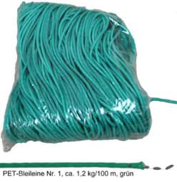 Show details for Lead line | no. 1 | 1,2kg per 100m |PET coating | green Picture of Lead line | no. 1 | 1,2kg per 100m |PET coating | green