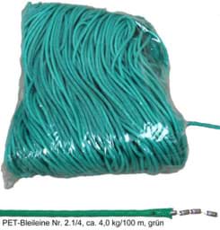 Show details for Lead line | no. 2 1/4 | 4,0kg per 100m | PET coating | green Picture of Lead line | no. 2 1/4 | 4,0kg per 100m | PET coating | green