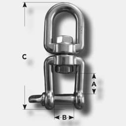Afficher les détails pour Emerillon | 8mm | œillet-manille | charge de rupture 1,9t | inox V4A/AISI 316 Image de Emerillon | 8mm | œillet-manille | charge de rupture 1,9t | inox V4A/AISI 316