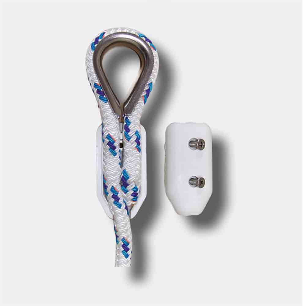 Clamp for synthetic ropes with 10mm to 12mm diameter